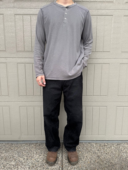 90s Stillwater Supply Co. Gray Henley Neck Long Sleeve Thermal