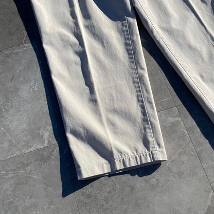 90s Bill Blass Two-Tuck Pleated Off-White/Cream Chino Pants