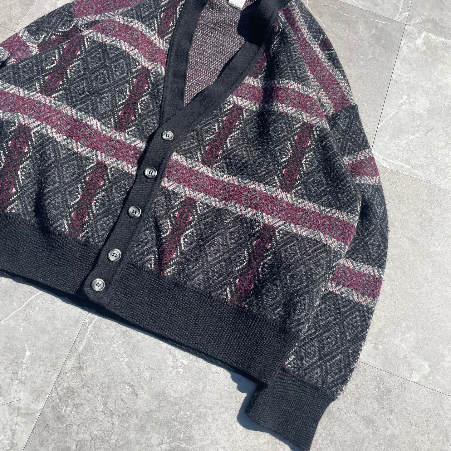 90s-00s J.T. Beckett Wool-Acrylic Made in Italy Knitted Cardigan