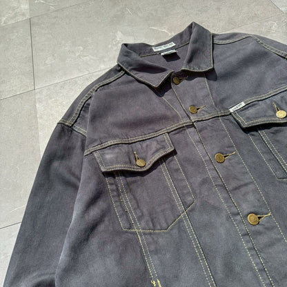 90s GUESS Made in USA Black/Dark Gray Denim Jacket