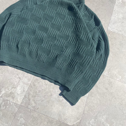 90s-00s Van Heusen Made in USA Green Textured Knit