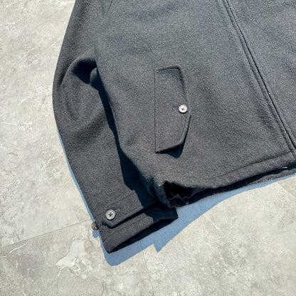 00s Ralph Lauren Black Wool Harrington Jacket