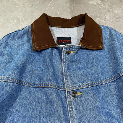 90s Women's Sunbelt Sportswear Denim Coverall Jacket