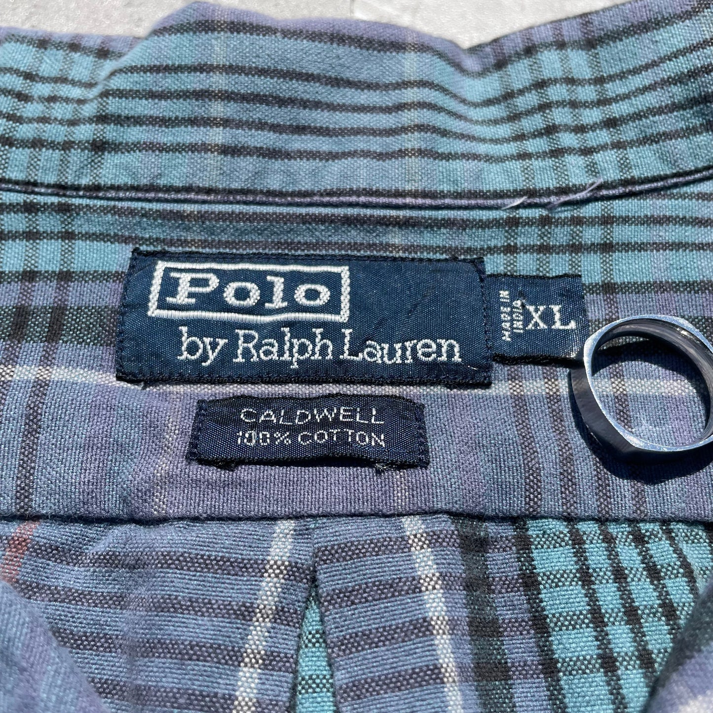 90s Ralph Lauren Caldwell Blue Checkered Hawaiian Shirt