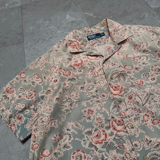 90s-00s Ralph Lauren Rare Floral Graphic Open Collar Shirt KiiChain Clothing
