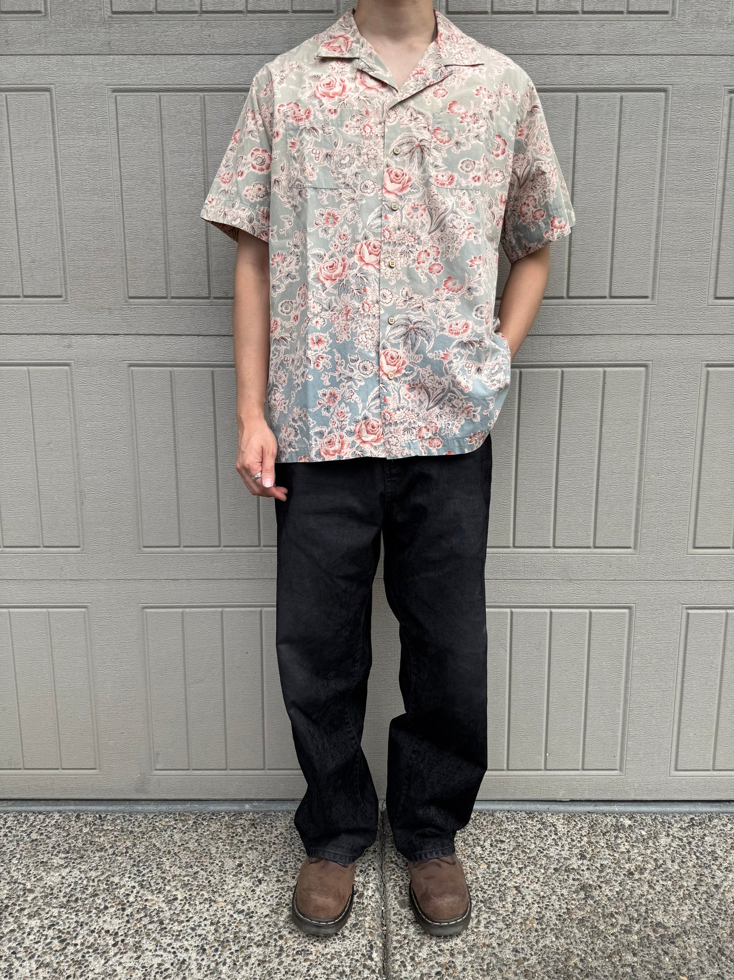 90s-00s Ralph Lauren Rare Floral Graphic Open Collar Shirt KiiChain Clothing