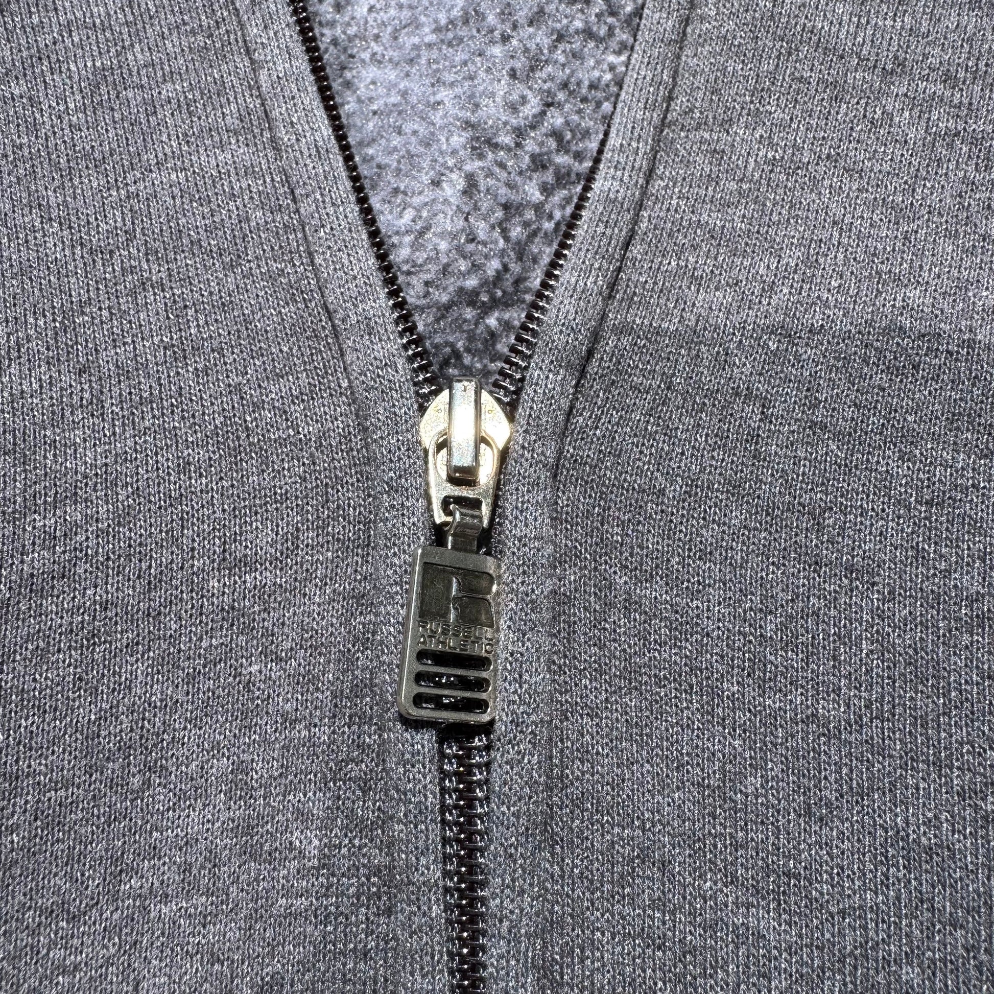 90s Russell Athletic Faded Gray Zip-Up Hoodie KiiChain Clothing
