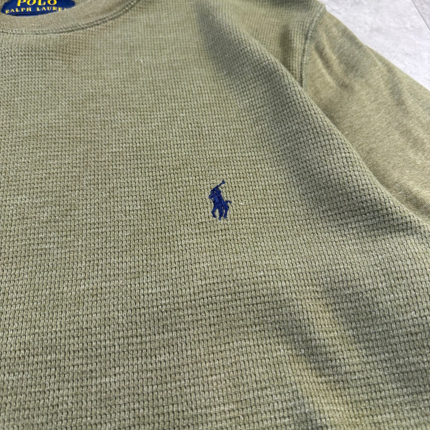 00s~ Polo Ralph Lauren Olive Green Long Sleeve Thermal