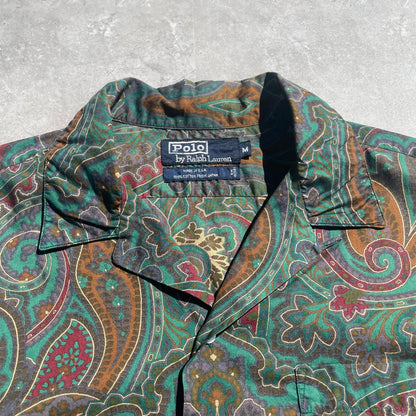 80s-90s Ralph Lauren Made in USA Paisley Hawaiian Shirt