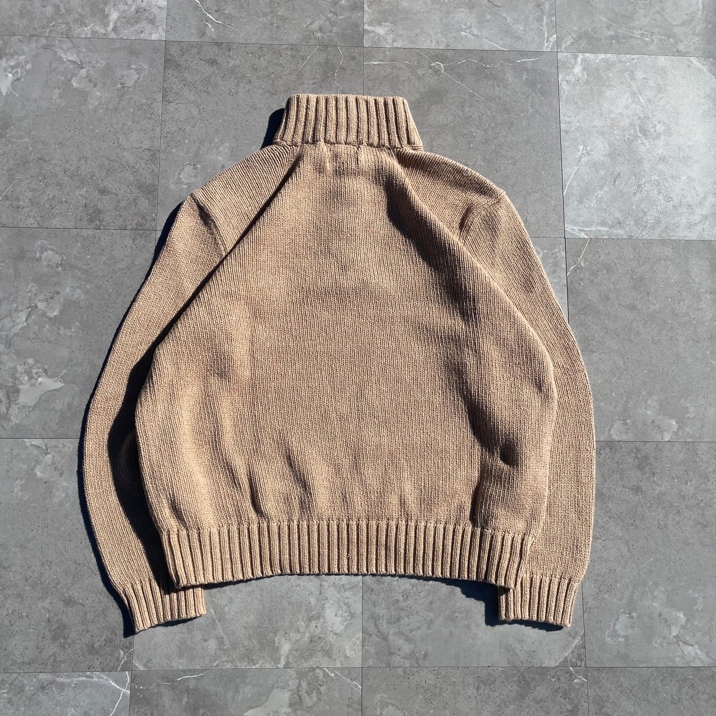 90s Ralph Lauren “Exclusive of Decoration” Brown Half-Zip Knit Pullover