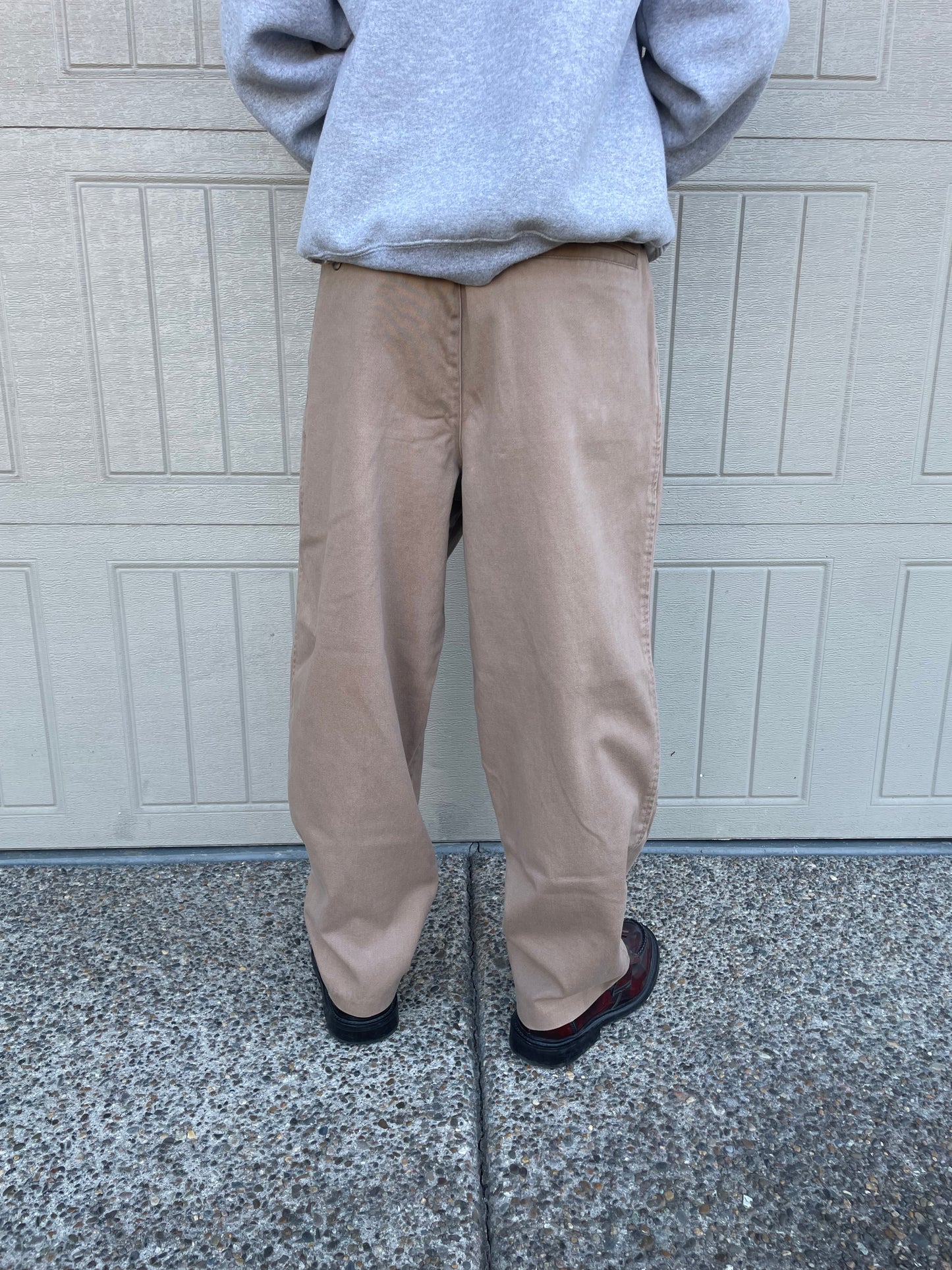 80s-90s Lands' End Beige Two-Tuck Chino Pants Size 32