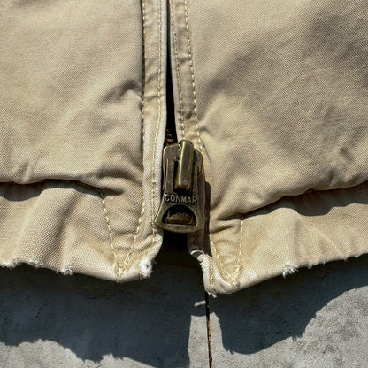 90s-00s Ralph Lauren Beige Flannel Lined Action Pleats Swing Top Jacket