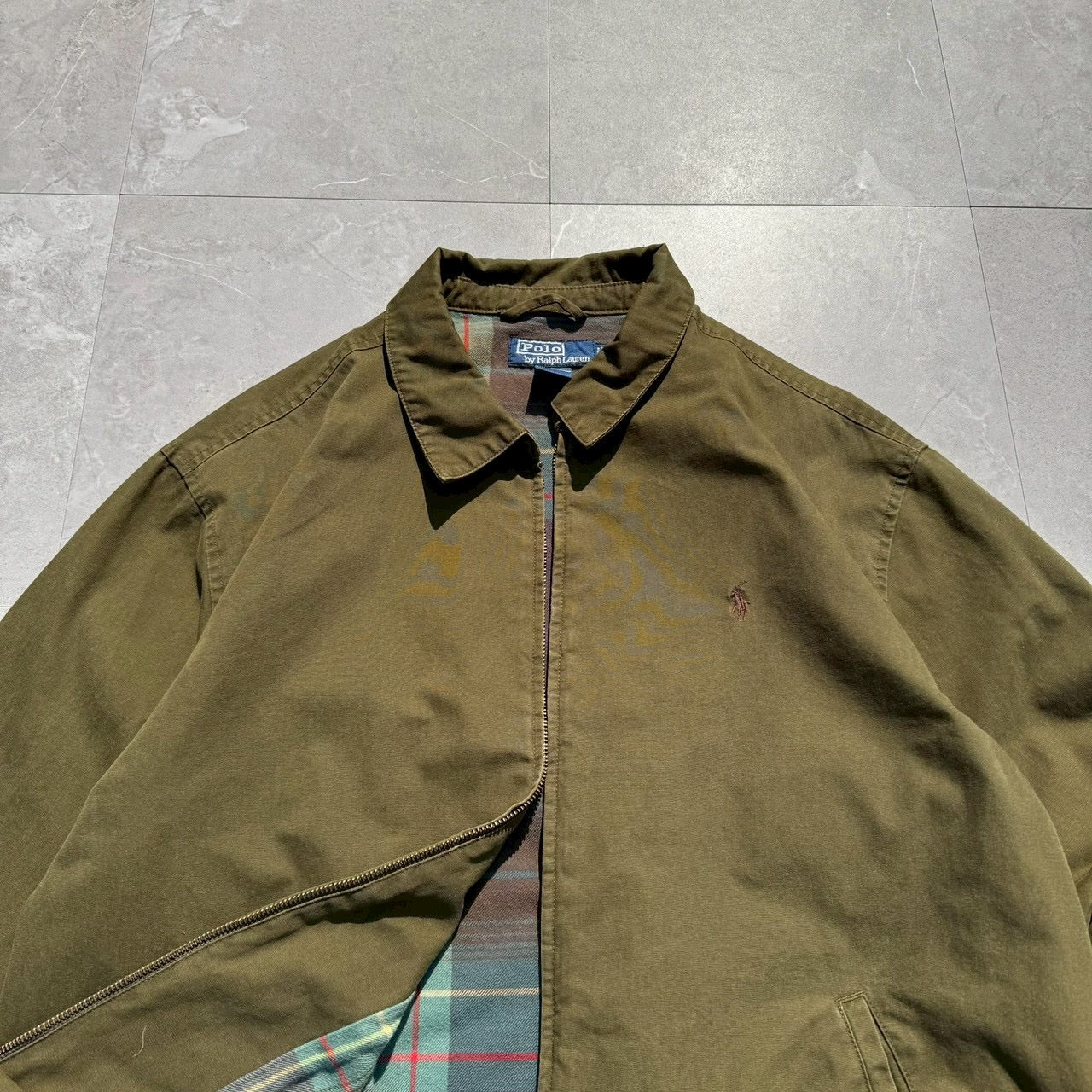 90s-00s Ralph Lauren Olive / Khaki Flannel Lined Swing Top Jacket