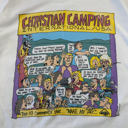 90s Hanes Beefy-T Christian Champic White Single Stitch Comic Graphic T-Shirt