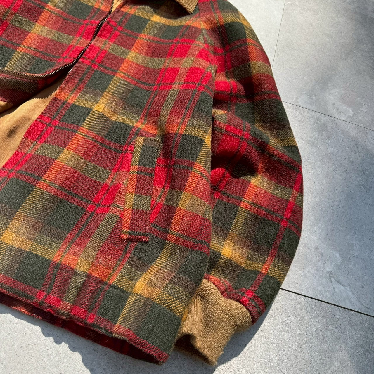 80s-90s Pendleton Made in USA 100% Virgin Wool Red Checkered Jacket