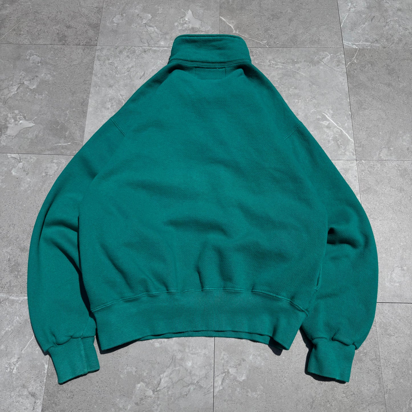 90s L.L. Bean by Russell Made in USA Half-Zip Green Sweatshirt KiiChain Clothing