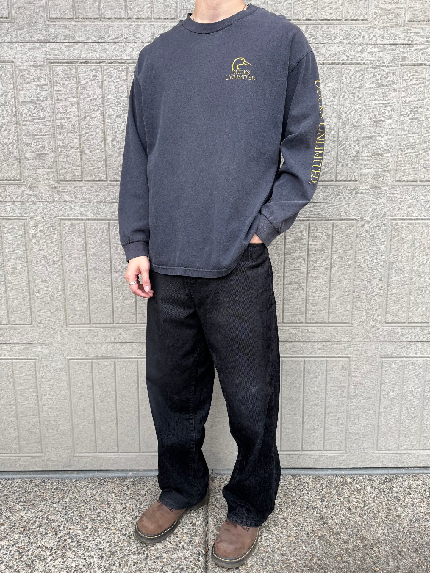 90s-00s Alstyle Ducks Unlimited Dog Graphic Long Sleeve Tee