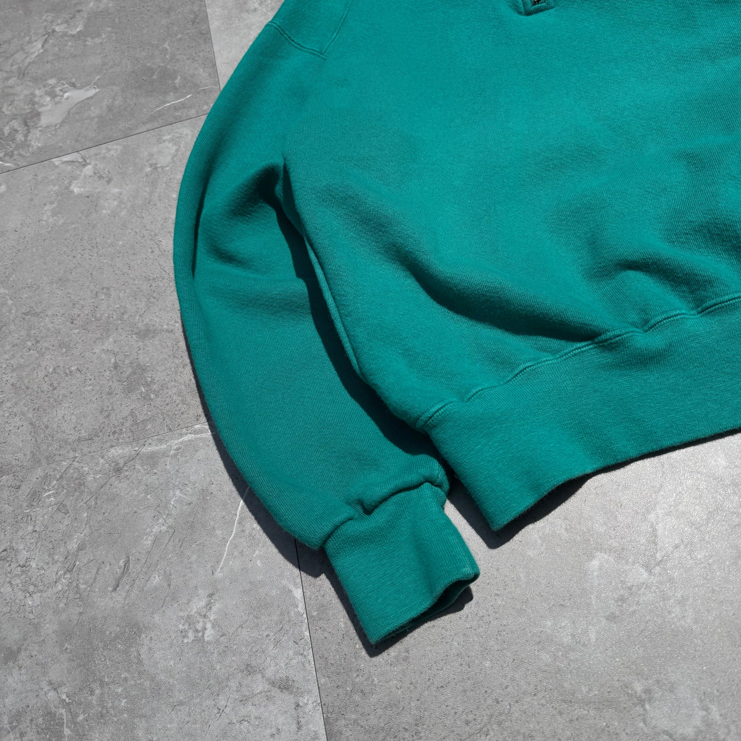 90s L.L. Bean by Russell Made in USA Half-Zip Green Sweatshirt KiiChain Clothing