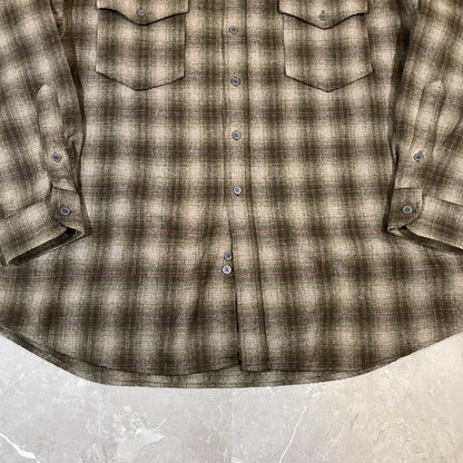 00s Pendleton Brown Shadow Checkered Wool Flannel Shirt