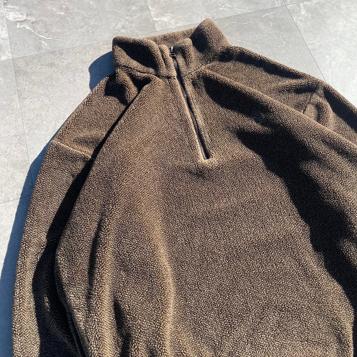 90s Nautica Made in USA Brown Fleece Half-Zip Pullover