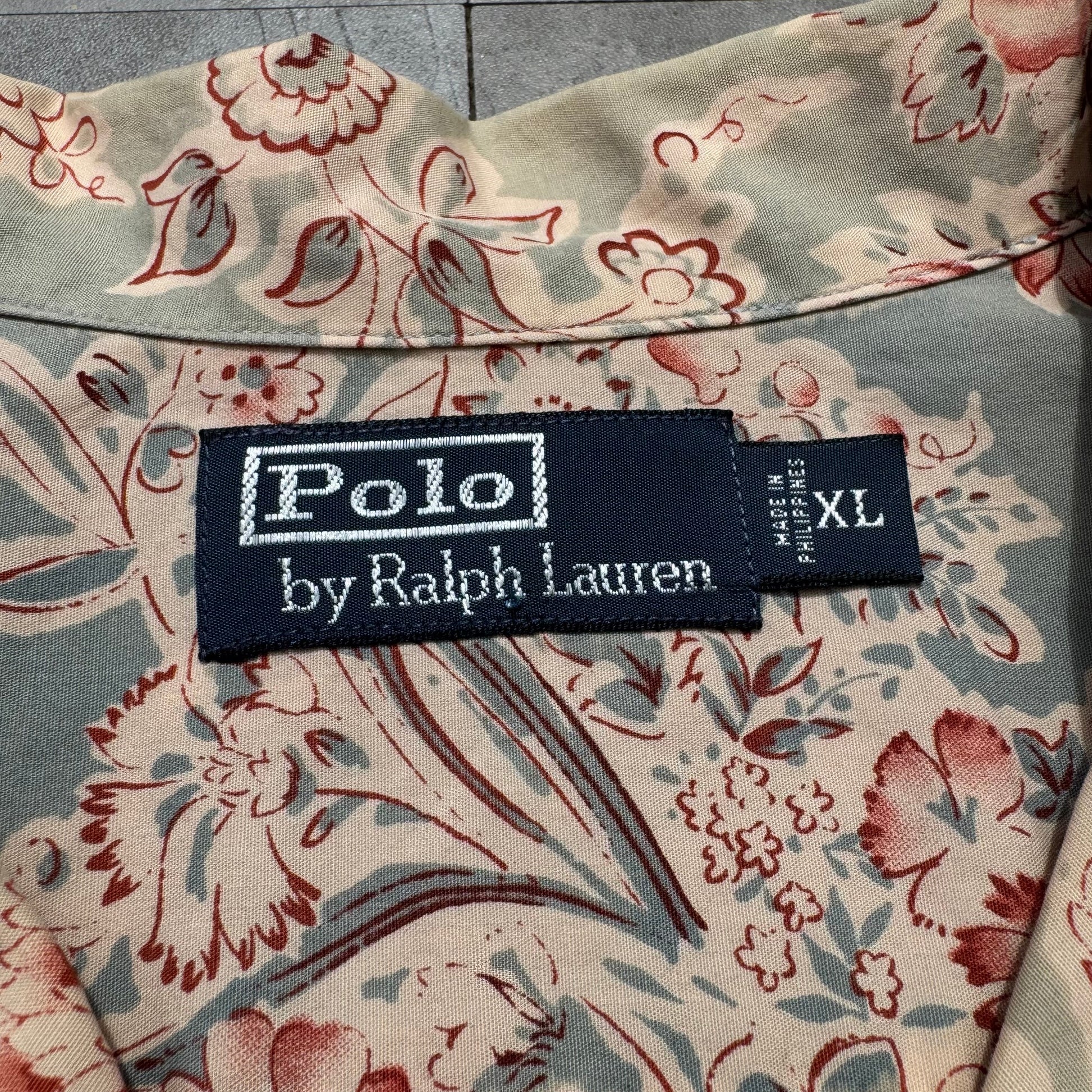 90s-00s Ralph Lauren Rare Floral Graphic Open Collar Shirt KiiChain Clothing