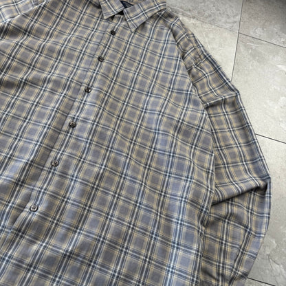 90s Dockers Gray Faded Checkered Shirt