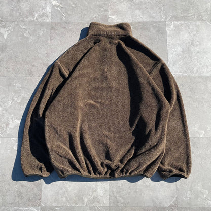 90s Nautica Made in USA Brown Fleece Half-Zip Pullover