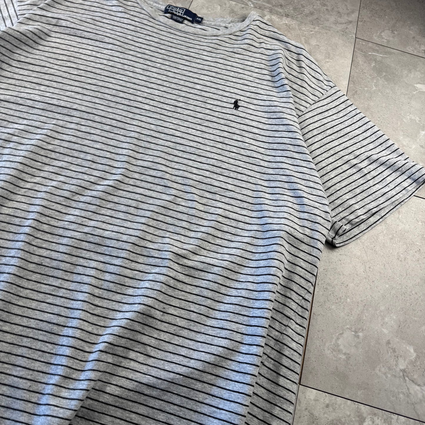 90s Ralph Lauren Gray Border Single Stitch T-Shirt