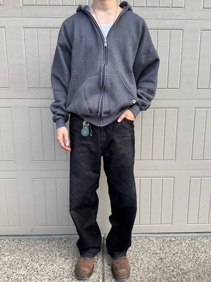 Russell Athletic Zip-Up Gray Hoodie KiiChain Clothing