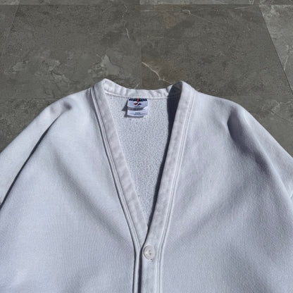 90s-00s Jerzees Made in USA White Sweat Cardigan KiiChain Clothing