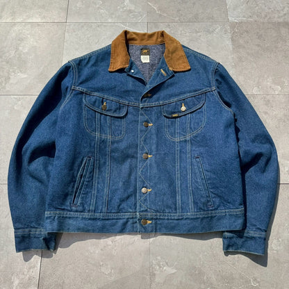 90s Lee Made in USA Blanket Lined Denim Jacket 46R