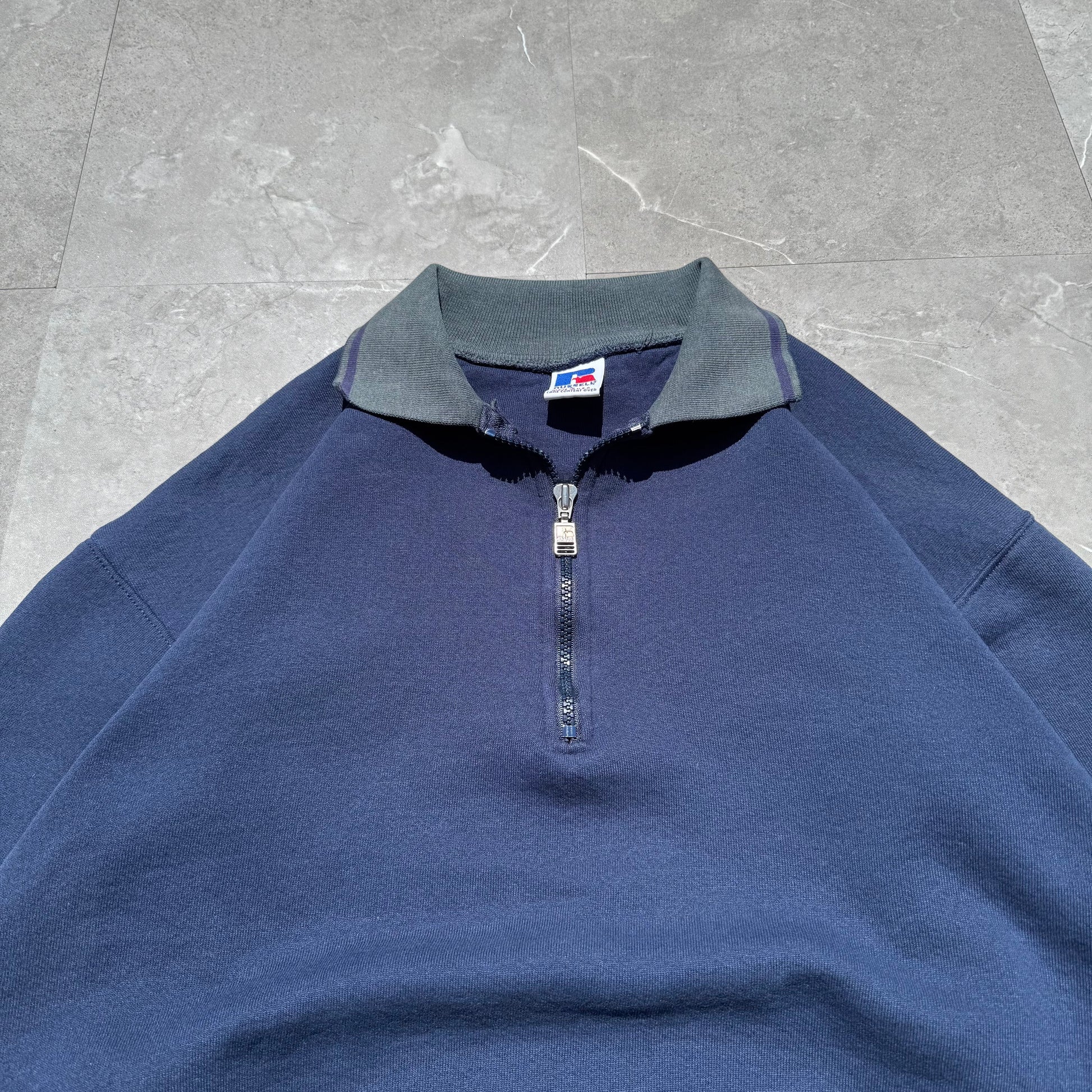 90s Russell Athletic Made in USA Half-Zip Polo Sweatshirt KiiChain Clothing
