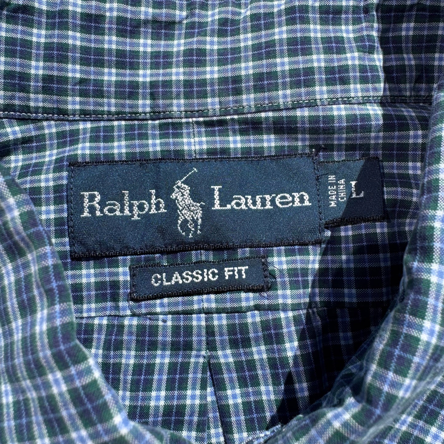 90s-00s Ralph Lauren Classic Fit Blue Checkered Button Down Shirt KiiChain Clothing