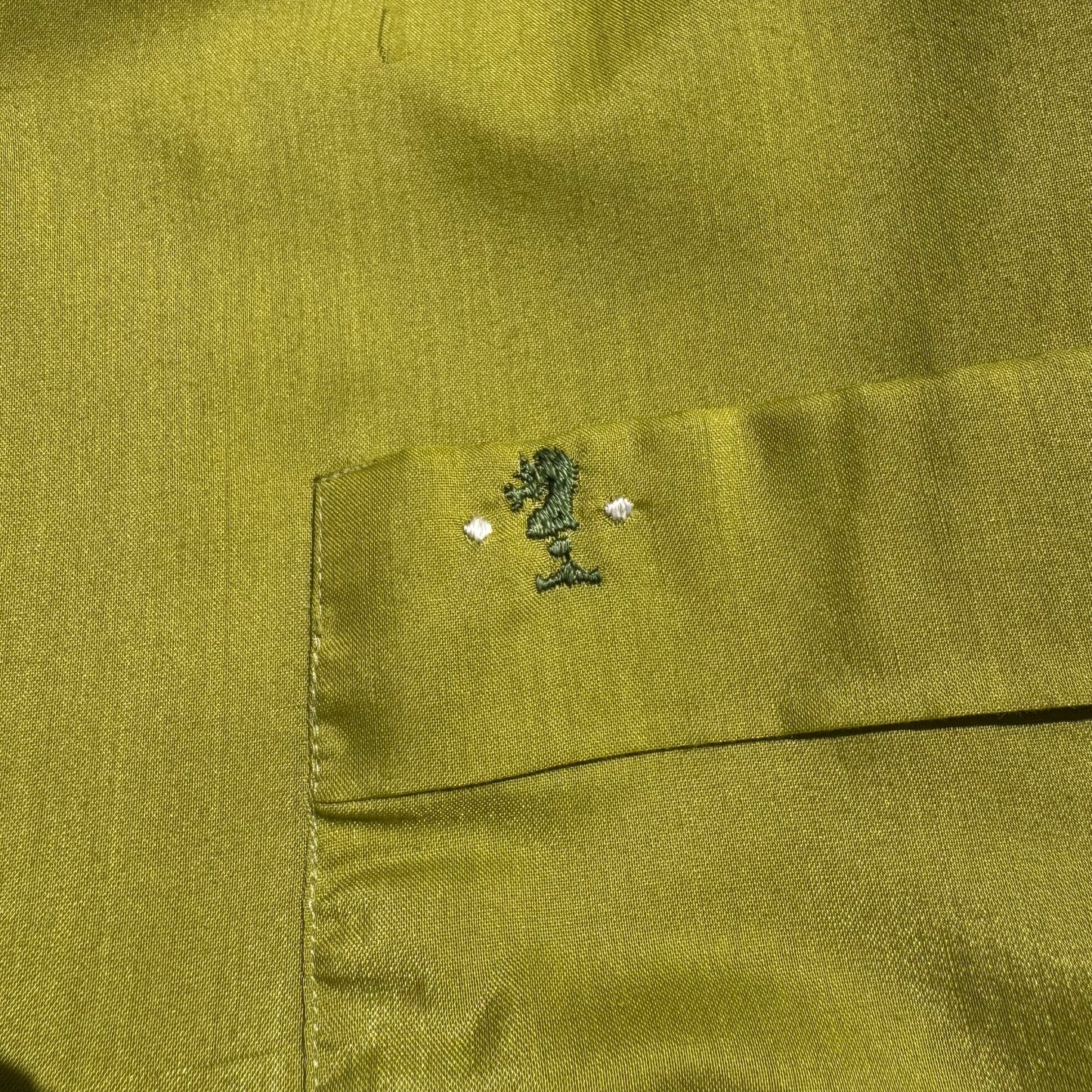 60s Grant-Crest Poly-Cotton Open Collar Long Sleeve Shirt KiiChain Clothing