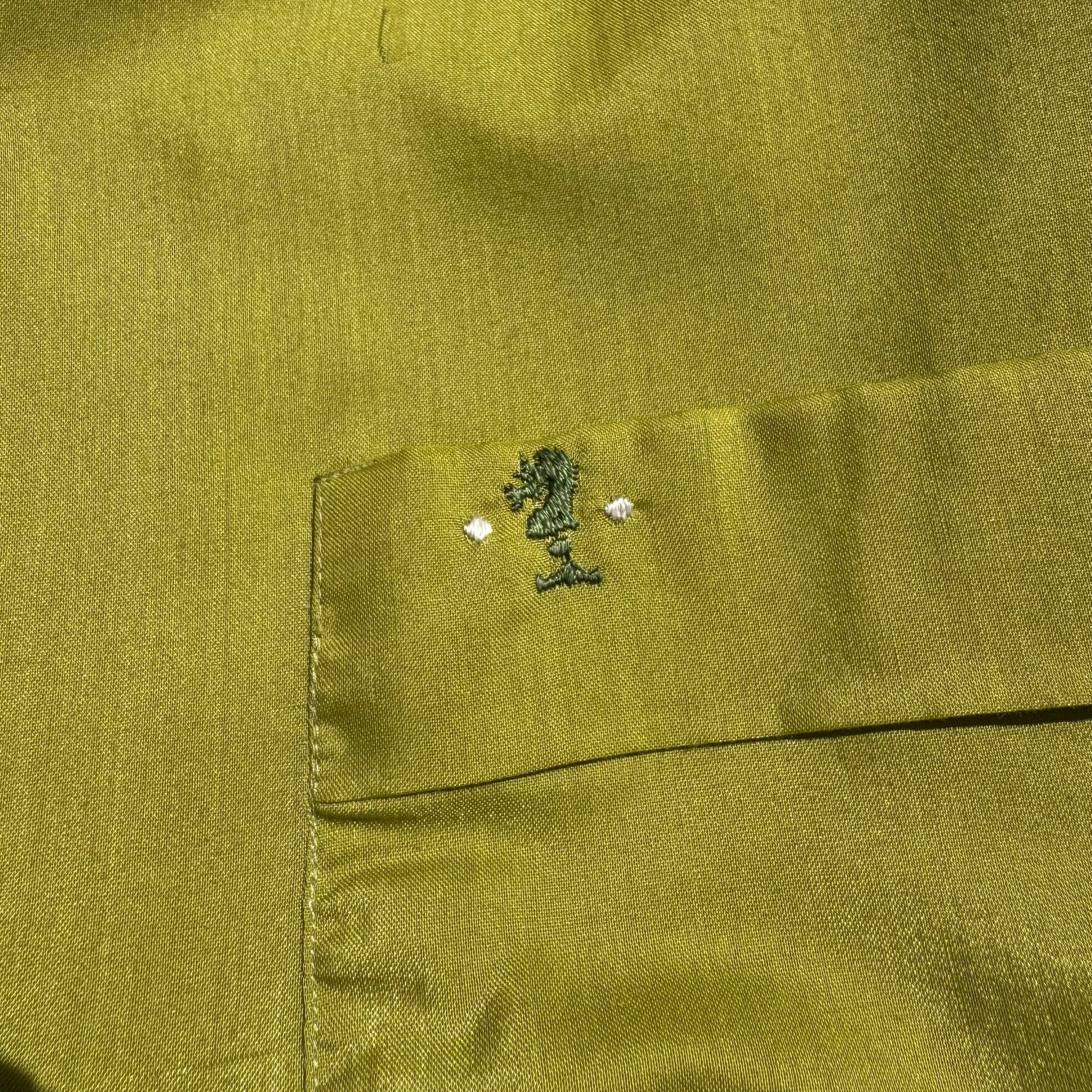 60s Grant-Crest Poly-Cotton Open Collar Long Sleeve Shirt KiiChain Clothing