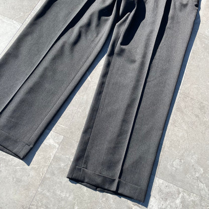 70s-80s Jos.A.Bank Made in USA Two-Tuck Wide Leg Pleated Pure Wool Slacks