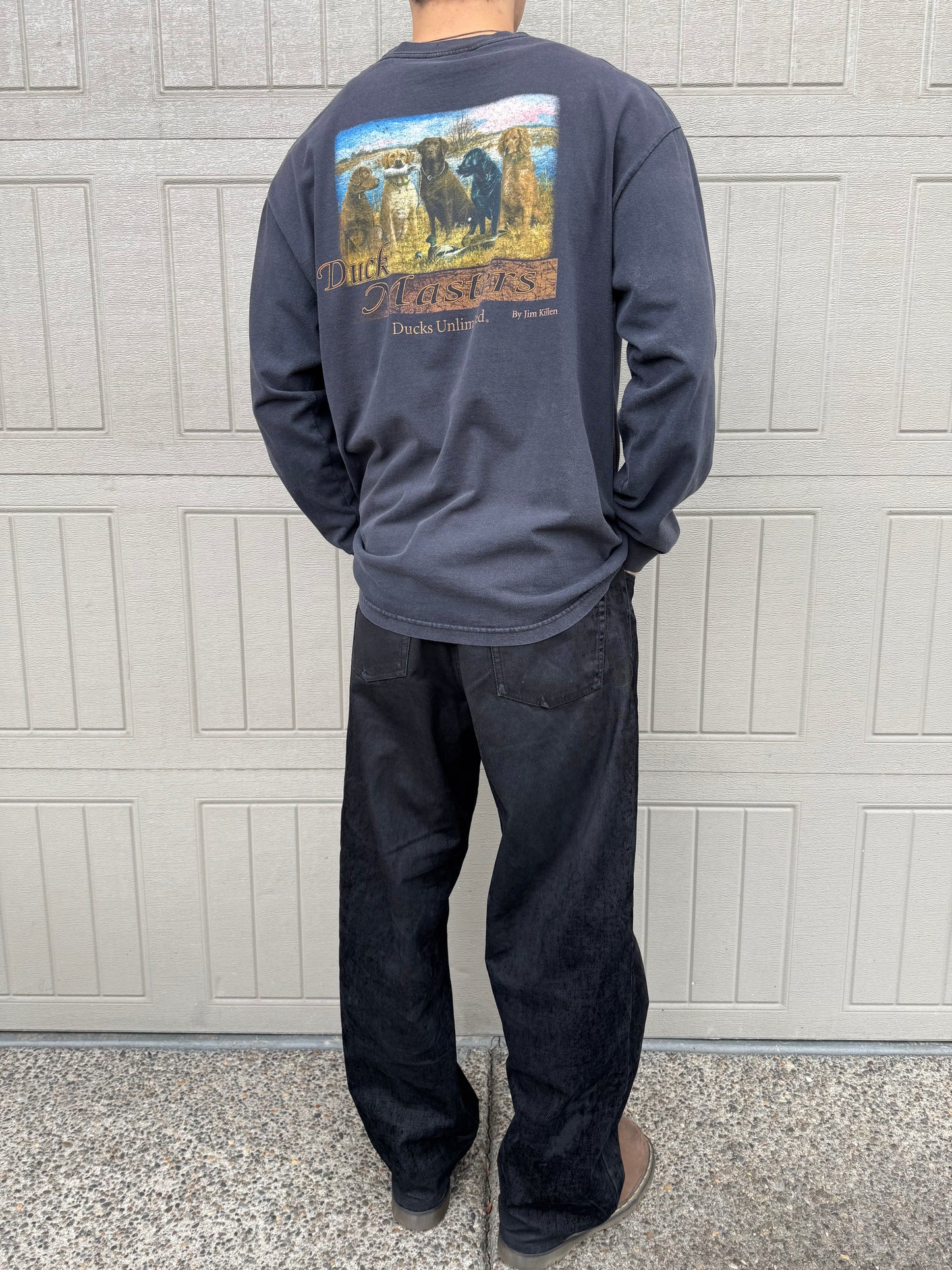 90s-00s Alstyle Ducks Unlimited Dog Graphic Long Sleeve Tee