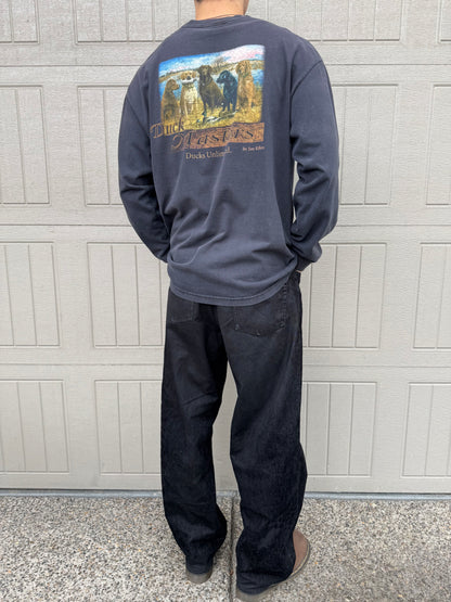 90s-00s Alstyle Ducks Unlimited Dog Graphic Long Sleeve Tee