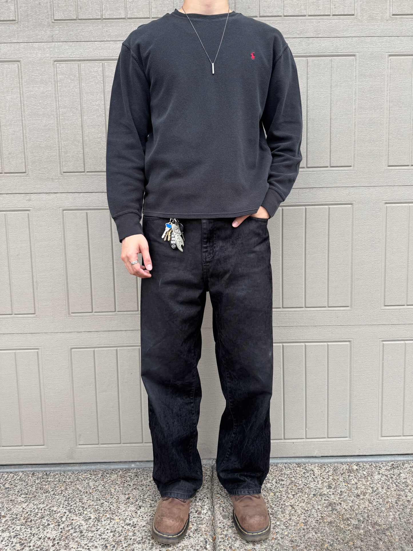 00s~ Polo Ralph Lauren Black Long Sleeve Thermal