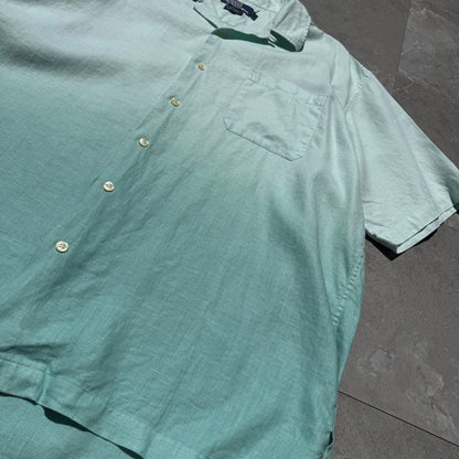 90s-00s Ralph Lauren Adams 100% Linen Tye-Dye Dip Open Collar Shirt KiiChain Clothing