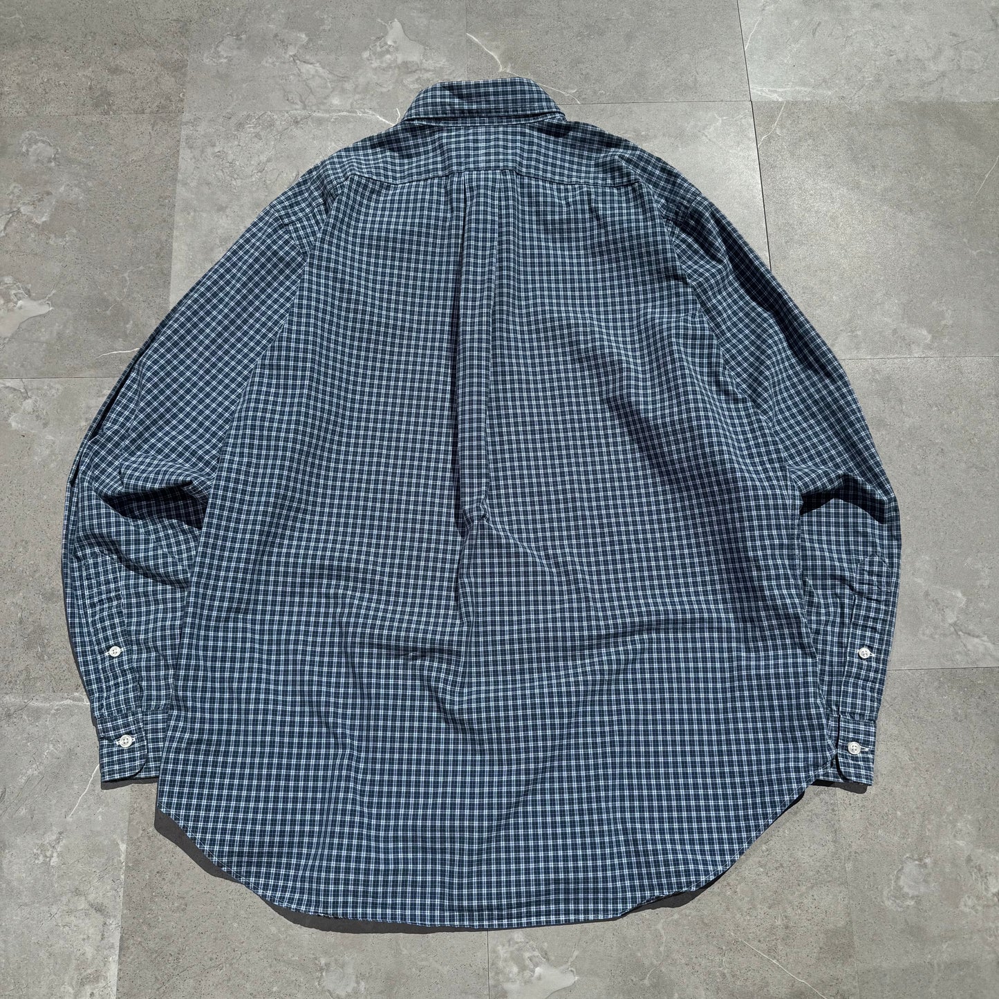 90s-00s Ralph Lauren Classic Fit Blue Checkered Button Down Shirt KiiChain Clothing