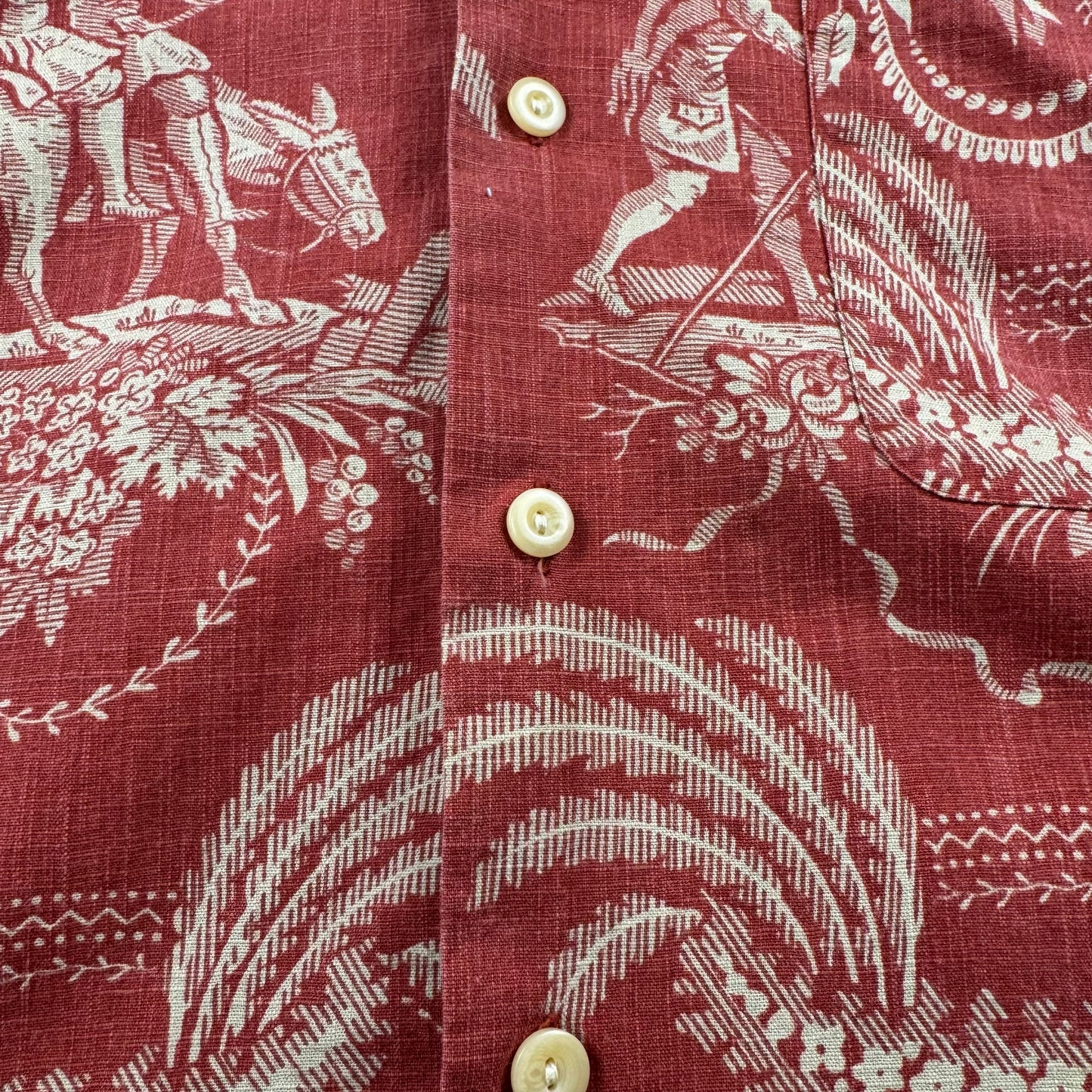 00s Polo by Ralph Lauren Caldwell Red Don Quixote Open Collar Shirt M