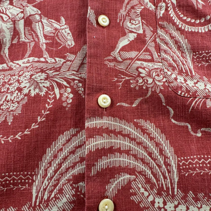 00s Polo by Ralph Lauren Caldwell Red Don Quixote Open Collar Shirt M