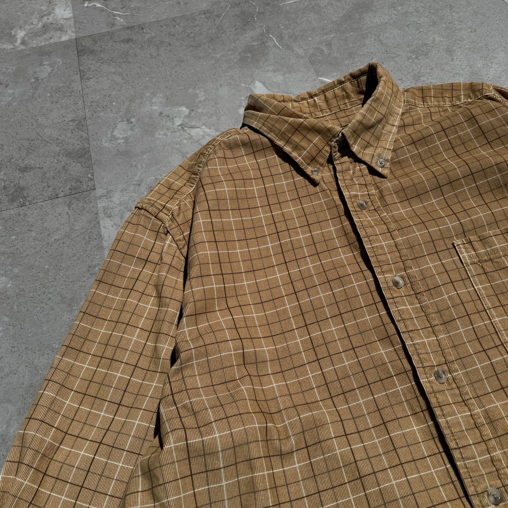 00s Eddie Bauer Corduroy Checkered Button Down Shirt KiiChain Clothing