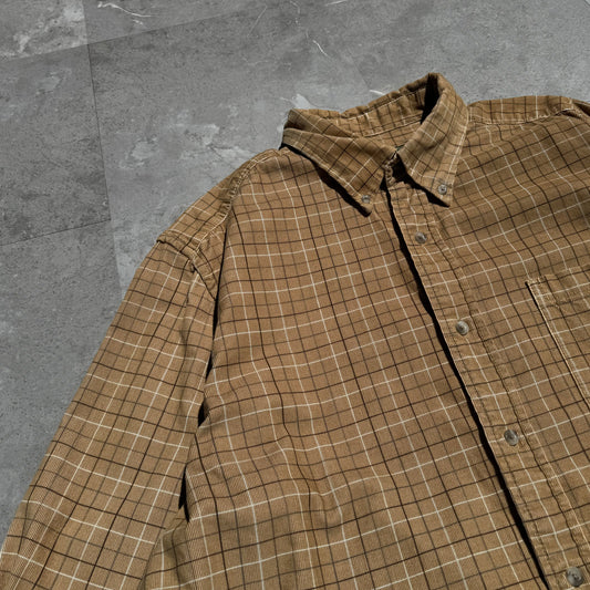 00s Eddie Bauer Corduroy Checkered Button Down Shirt KiiChain Clothing