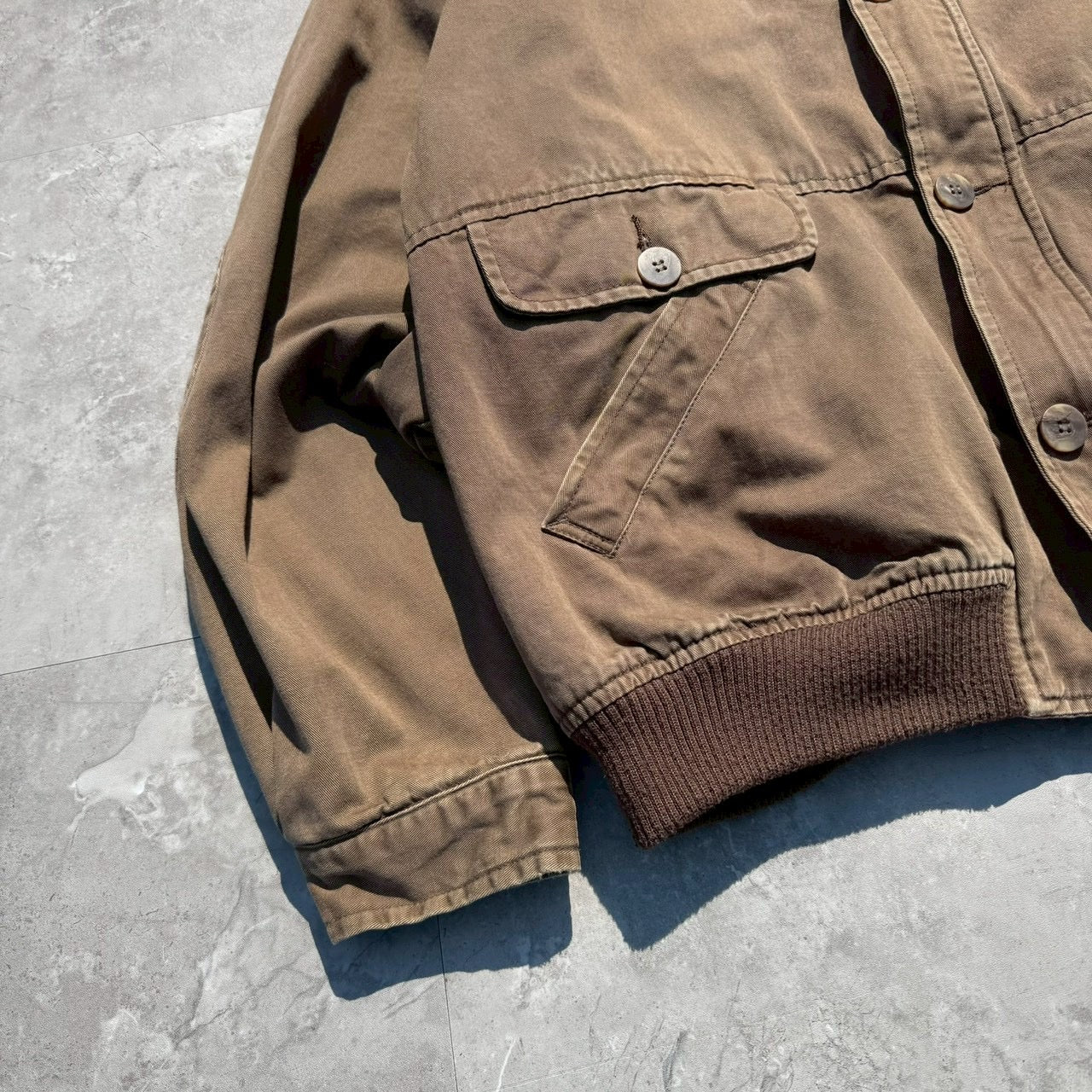 80s Chaps Ralph Lauren Dark Brown Dual Pocket Bomber Jacket