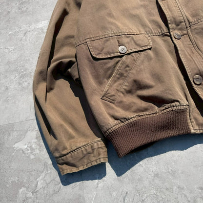 80s Chaps Ralph Lauren Dark Brown Dual Pocket Bomber Jacket