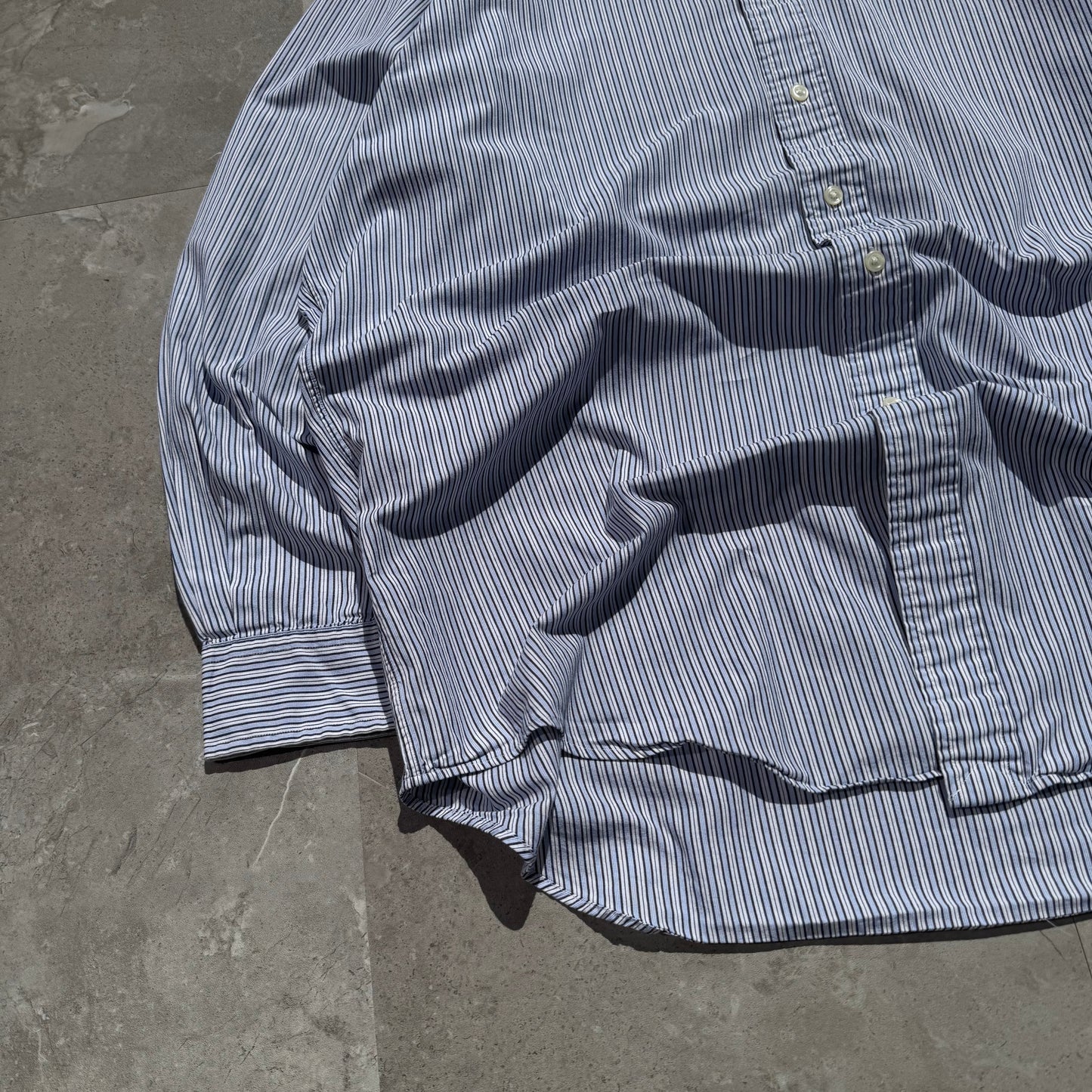 90s-00s Ralph Lauren “Yarmouth” Lightblue Striped Button Down Shirt KiiChain Clothing