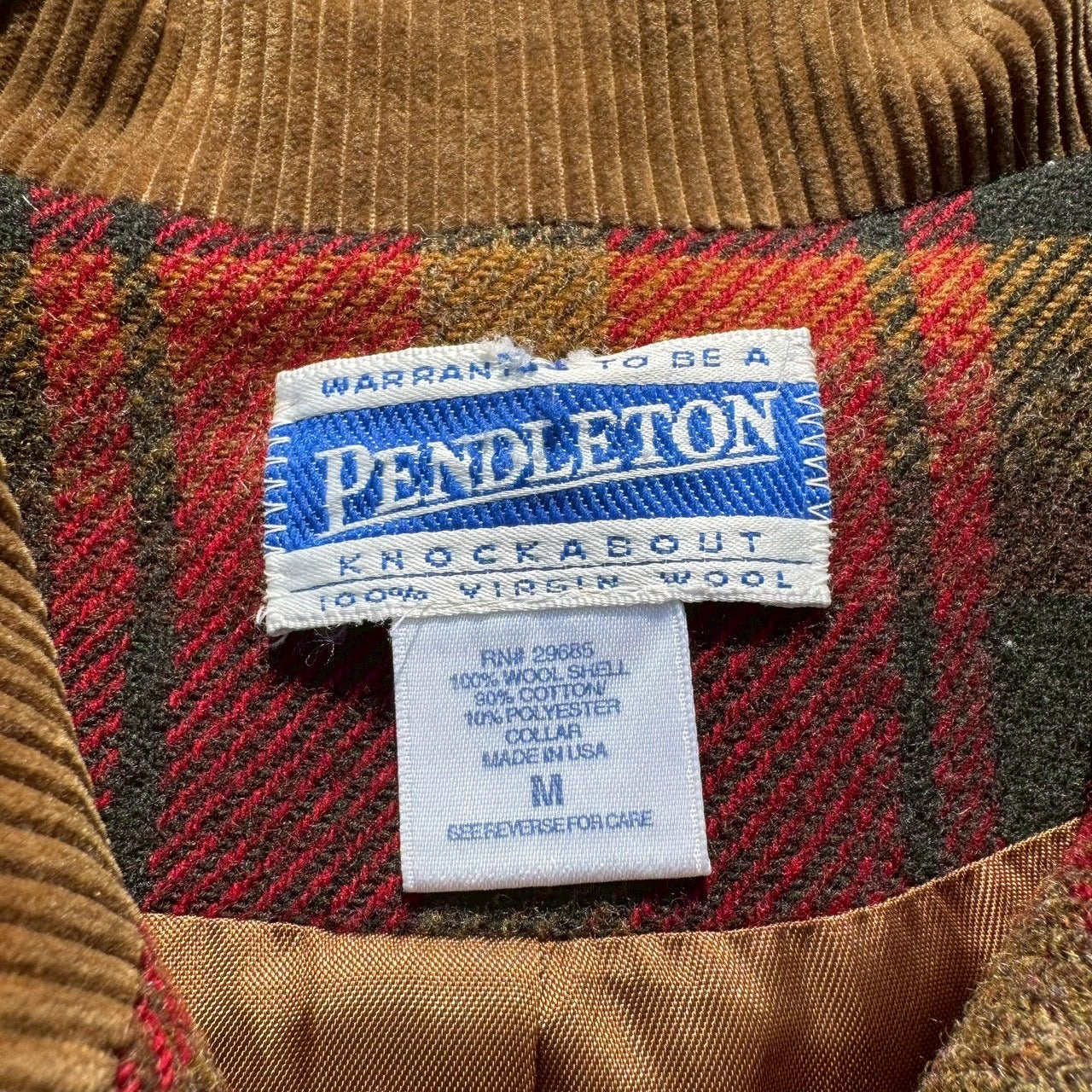 80s-90s Pendleton Made in USA 100% Virgin Wool Red Checkered Jacket