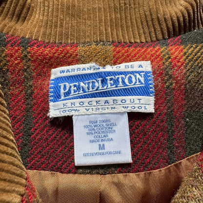 80s-90s Pendleton Made in USA 100% Virgin Wool Red Checkered Jacket